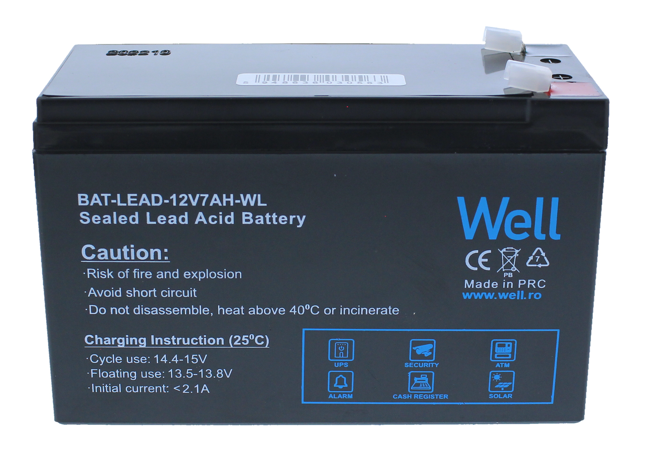 Acumulator plumb acid Well 12V 7AH, terminal T1