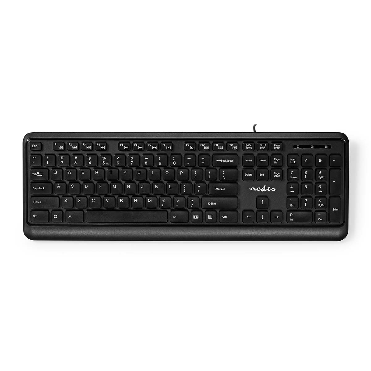 Tastatura cu fir Nedis, taste multimedia US