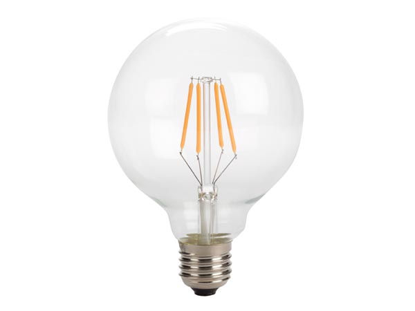 Bec LED Filament E27 G95, 4W, lumina calda Velleman