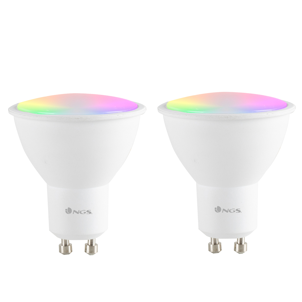 Spot LED Smart WiFi, GU10, 5W, RGB, 460lm, Gleam 510C DUO, set 2 bucati, NGS
