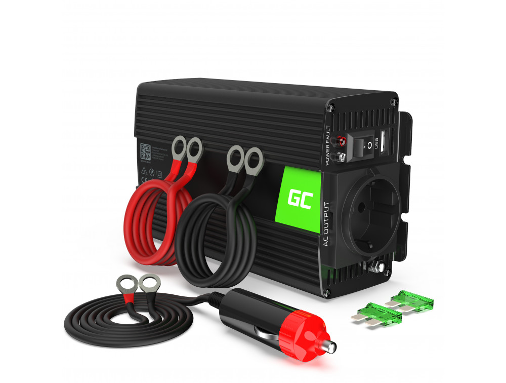 Invertor de tensiune 12V -> 230V, 500W, INV03DE, Greencell