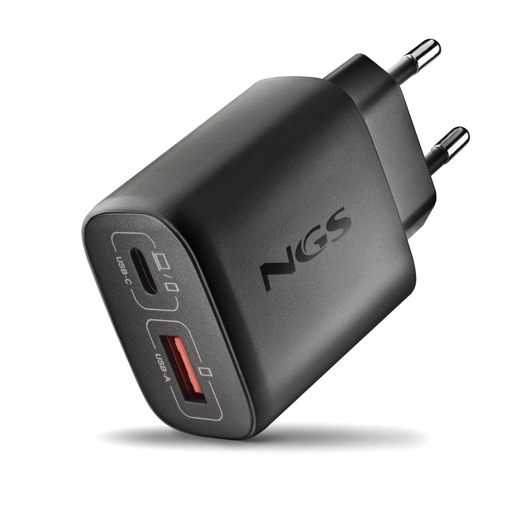 Incarcator retea NGS ERA 45W, 1x USB-C PD 45W, 1x USB-A QC3.0 18W, negru