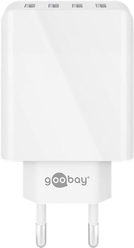 Incarcator retea Goobay, 4x USB-A, 30W, design slim, alb