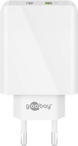 Incarcator retea Goobay, 2x USB-A, QC3.0, 28W, alb