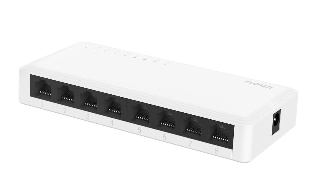 Switch Imou SG108C, 8 porturi Gigabit, 10/100/1000Mbps, carcasa plastic, alb