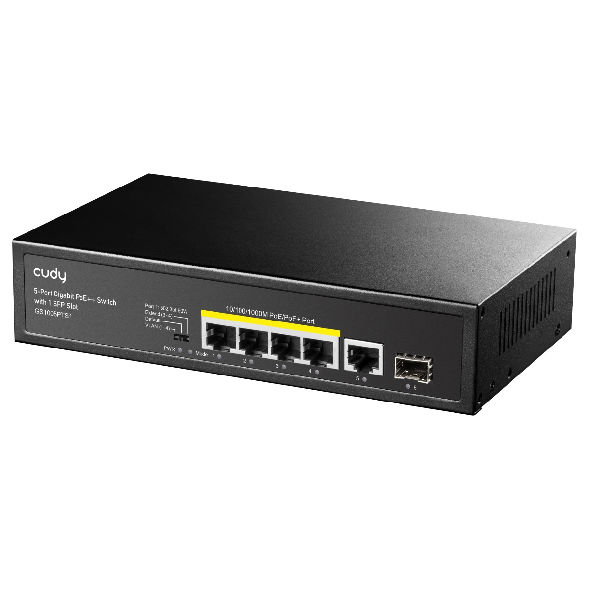 Switch 5 porturi, PoE Gigabit, 1 port Uplink SFP, GS1005PTS1 Cudy, produs cu ambalaj deteriorat