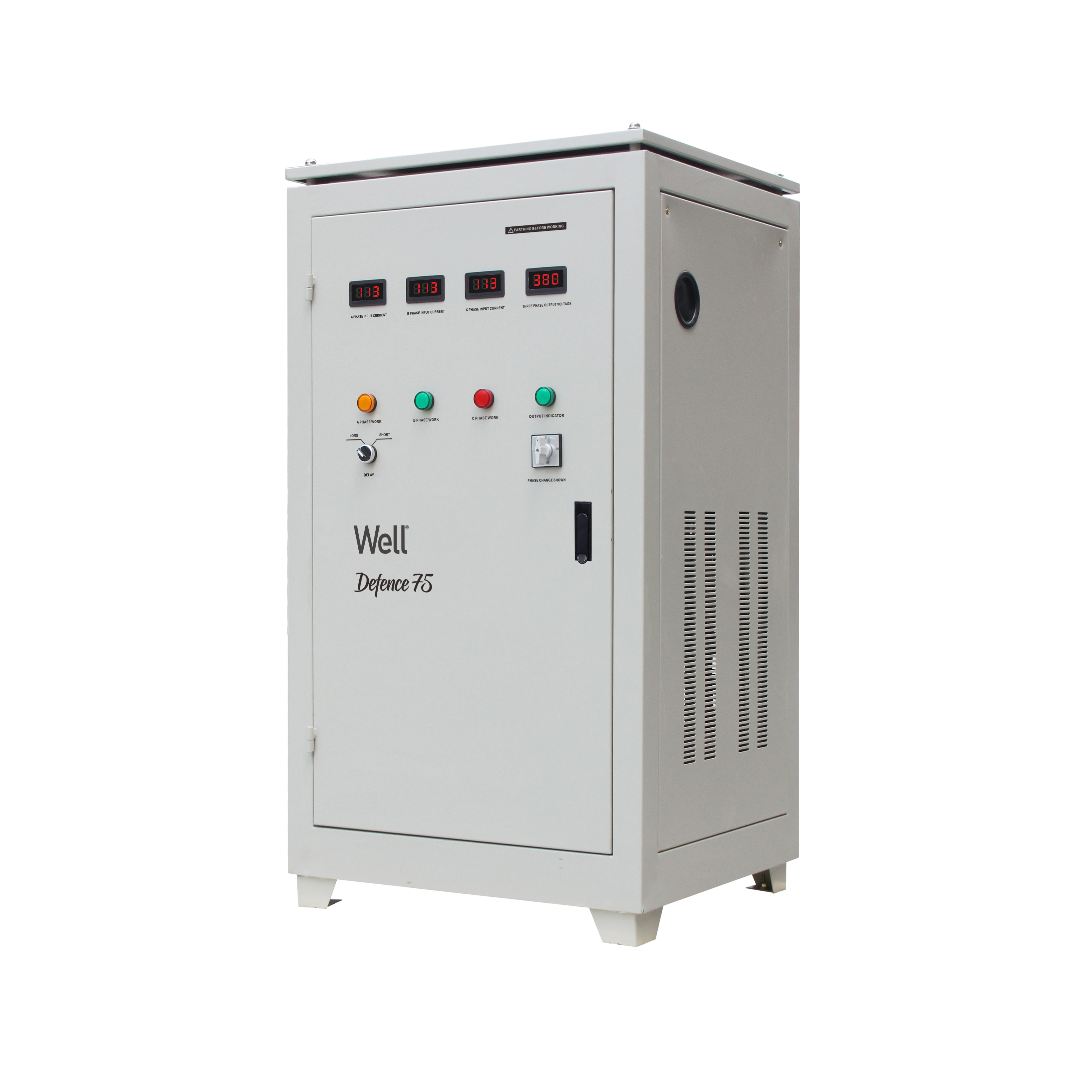 Stabilizator automat de tensiune trifazat Well Defence 75KVA/ 60KW - cu garantie conditionata prin proces verbal de punere in functiune