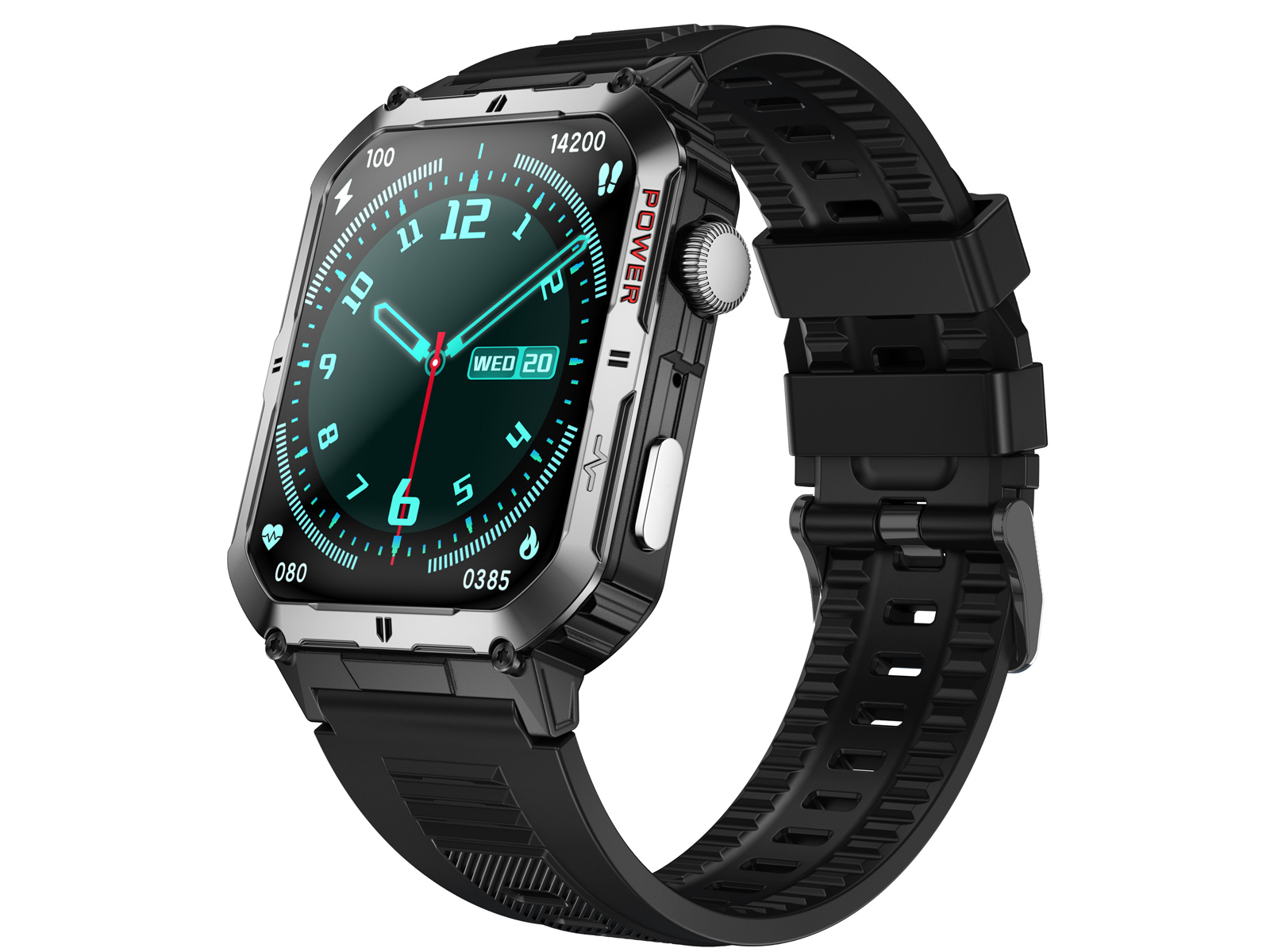 Smart Watch T-FIT 500 S, ecran AMOLED, puls, tensiune, SpO2, apelare prin Bluetooth, IP68, argintiu, Trevi