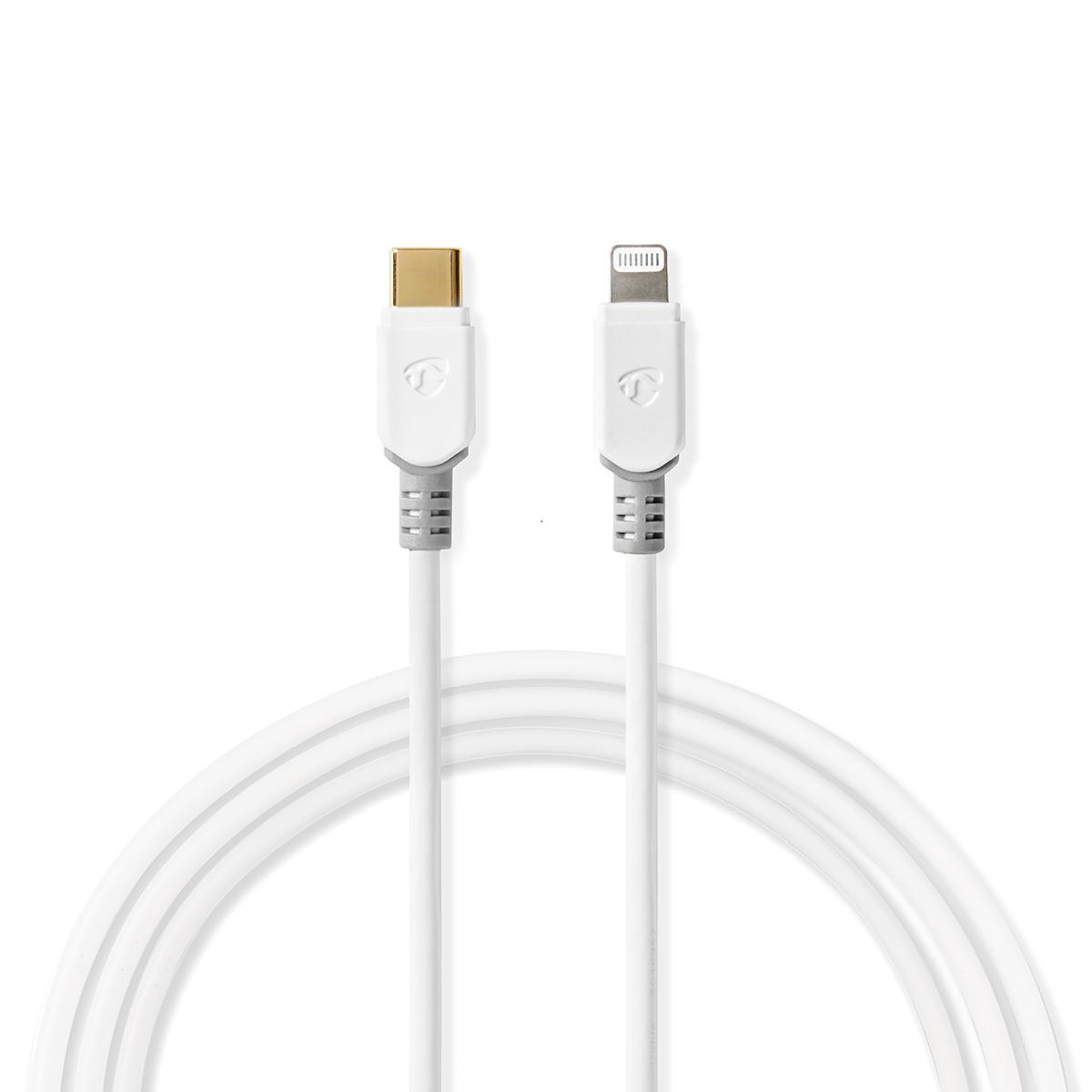 Cablu USB 2.0 A tata - Lightning, 3m, alb, Nedis