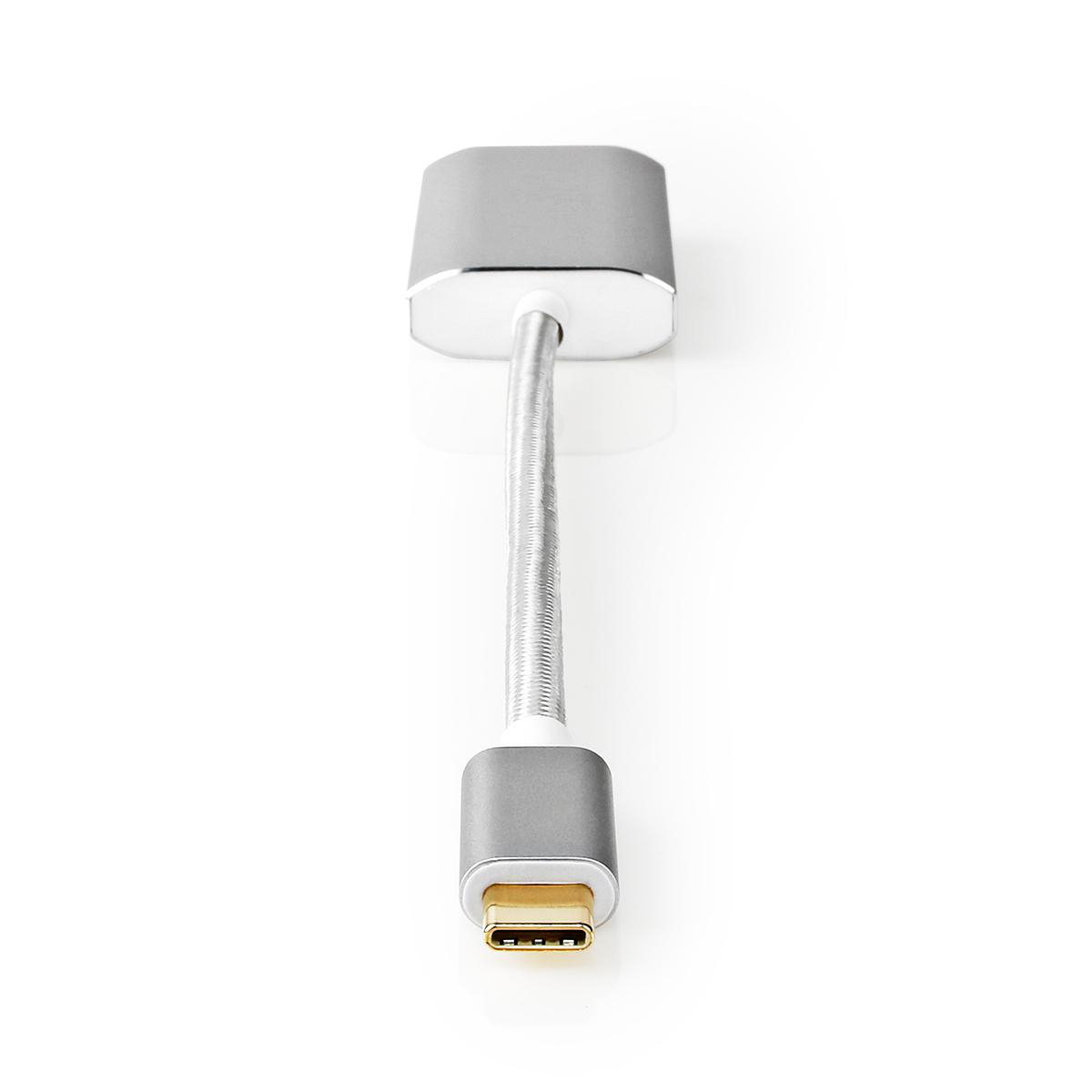 Adaptor USB-C tata - DisplayPort mama, 5 Gbps, PD, 0.2m, argintiu, Nedis