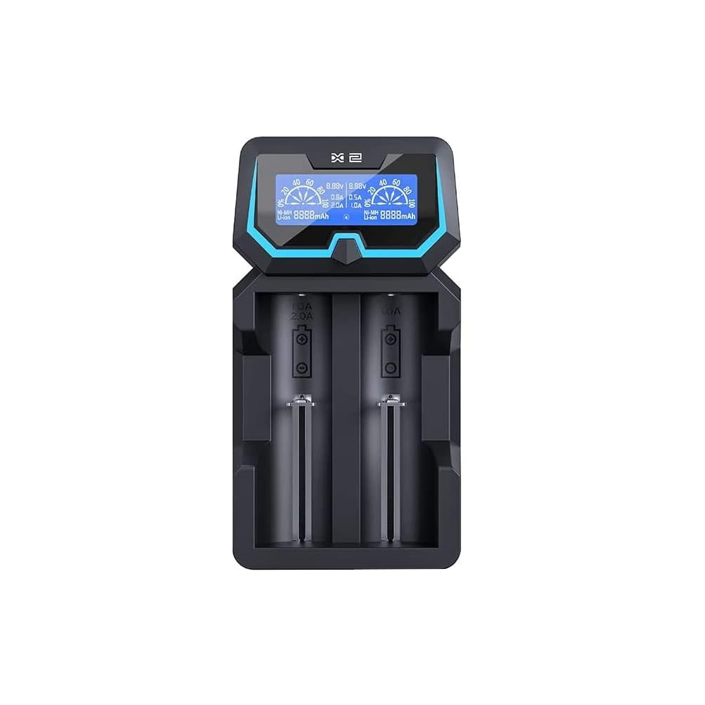 Incarcator acumulatori Li-ion, NiMH, NiCD, AA/AAA/AAAA, 2 canale, afisaj LCD, X2 XTAR