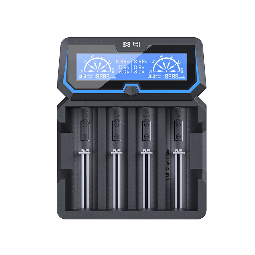 Încărcător acumulatori Li-ion, NiMH, NiCD, AA/AAA/AAAA, 4 canale, afișaj LCD, X4 XTAR