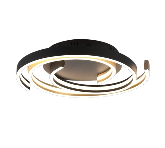 Plafoniera TRIO CAYA, 1x SMD, 58W, 6800lm, 2300+3000+4000K, negru, bronz mat, 641910208