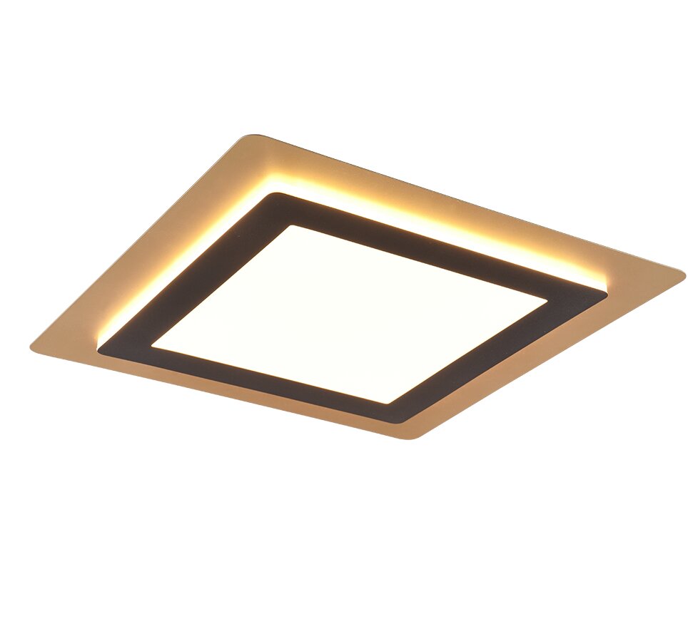 Plafoniera TRIO MORGAN, 1x SMD, 46W, 6000lm, 2700-6500K, telecomandă, negru, auriu, 641510280