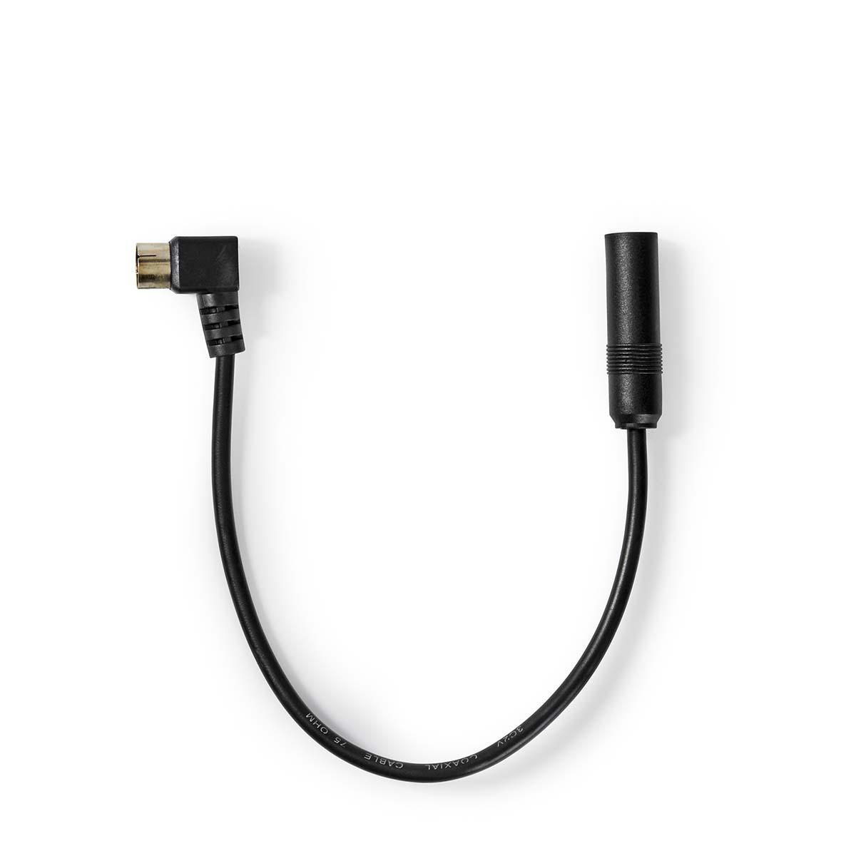 Cablu antena auto Coax tata - antena auto mama, 0.25m, set 25 bucati, negru, Nedis