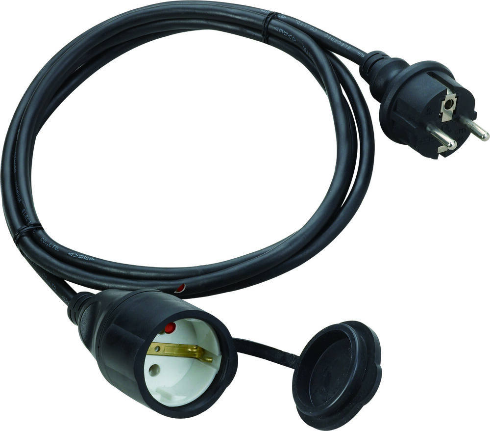 Cablu prelungitor 30m 3x1.5mm, priza cu capac, negru, IP44, Technik