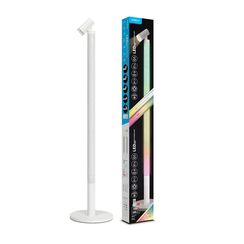 Lampă de podea Smart 3CCT+RGB 10W, telecomandă, alb, MSL-ASL01 Modee