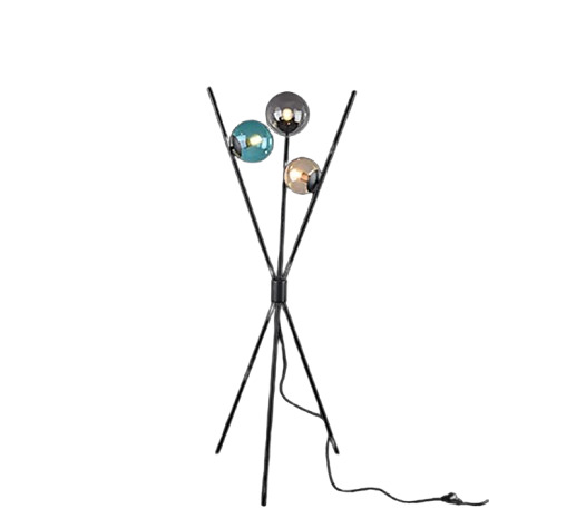 Lampa de podea TRIO LANCE, 3x E14 (nu sunt incluse), max. 28W, negru, multicolor, 403400317