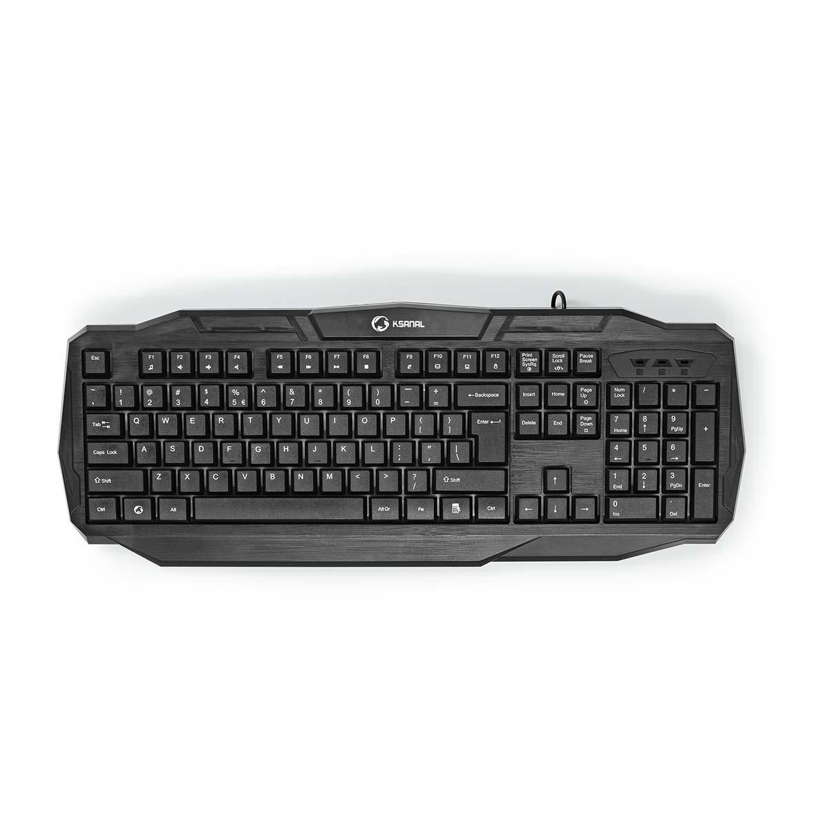Tastatură Gaming cu fir USB 2.0, US International, negru, Nedis