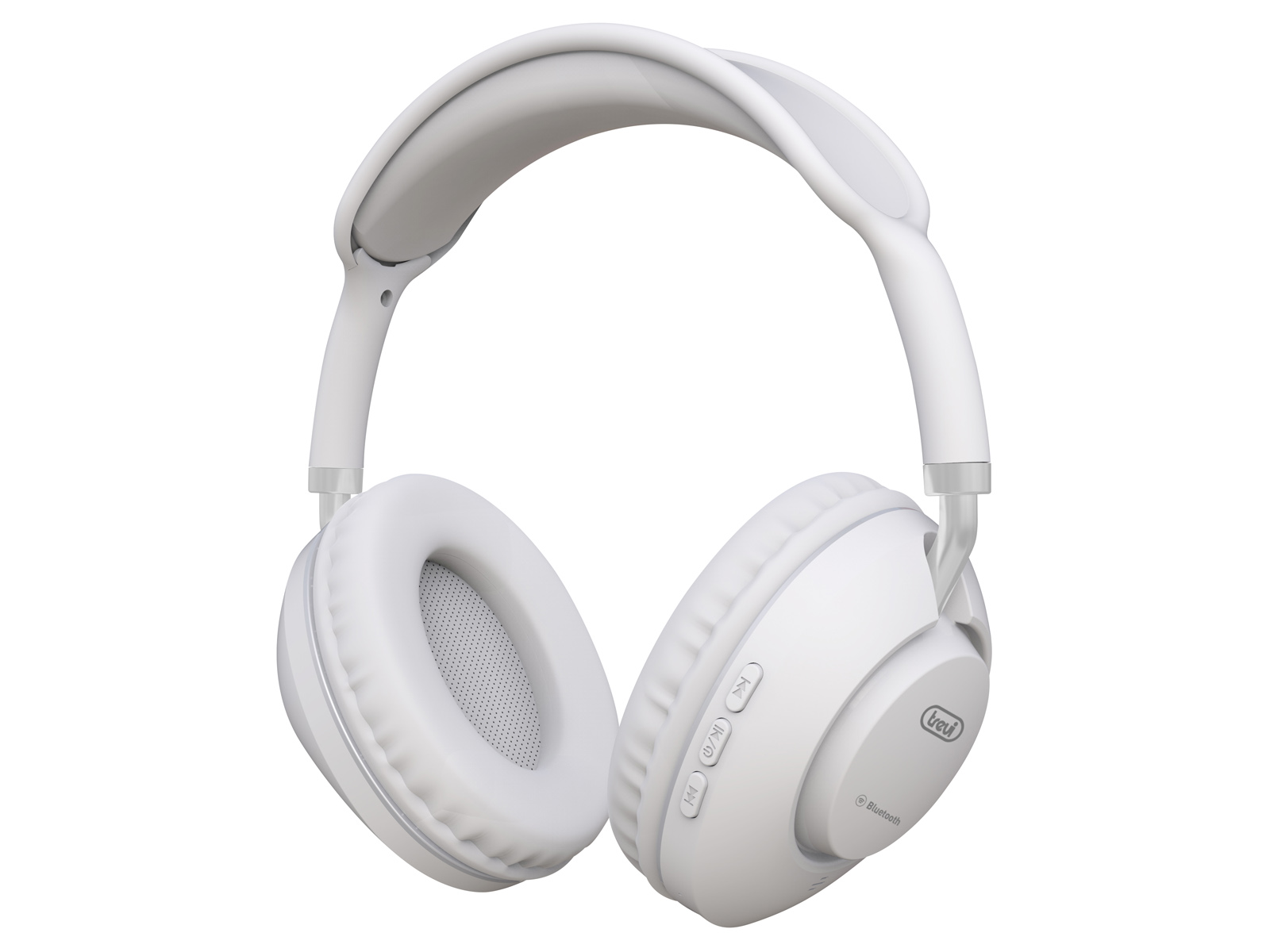 Căști Bluetooth On-Ear DJ 12E42 BT Trevi, microfon, redare până la 16 ore, MicroSd, alb