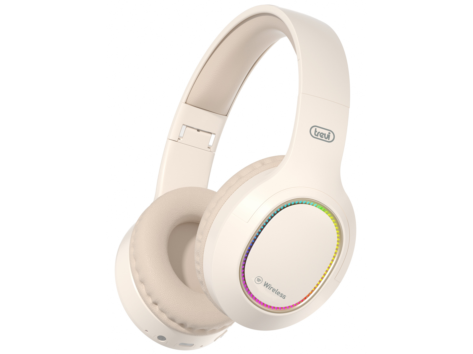 Căști Bluetooth Trevi DJ 12E60 BT, MicroSD, AUX, crem
