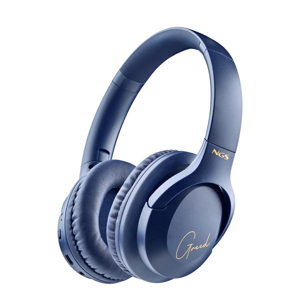 Căști Bluetooth Over-Ear NGS Artica Greed Blue, microfon, redare până la 40 ore, albastru