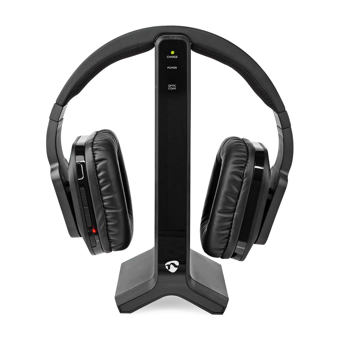 Căști wireless, frecvență radio (RF), Over-Ear, bază de încărcare, autonomie: 8 ore, raza 25m, negru, Nedis
