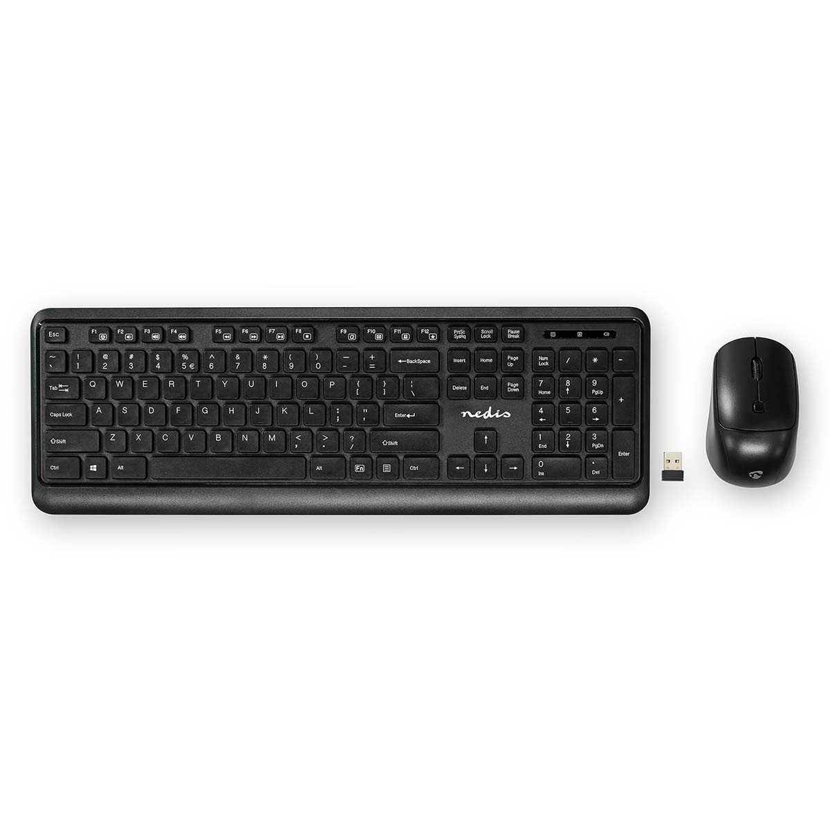 Kit tastatură și mouse wireless Nedis, 1600DPI, taste US