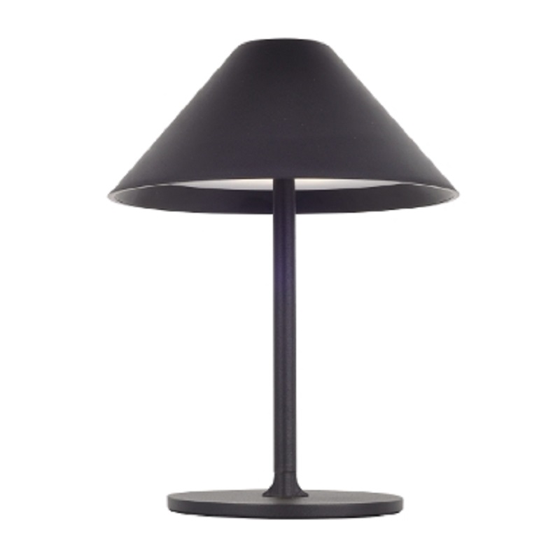 Lampă de masă LED, 3W, 240lm, 3000K, lumină caldă, reîncărcabilă, aluminiu, negru, Mini Liberty Kelu