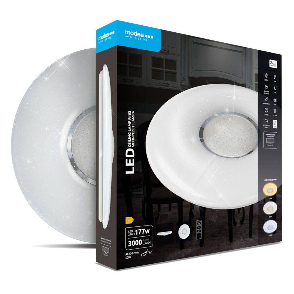 Plafoniera LED 24W 410mm 2700-6000K 3000lm, telecomanda, Modee