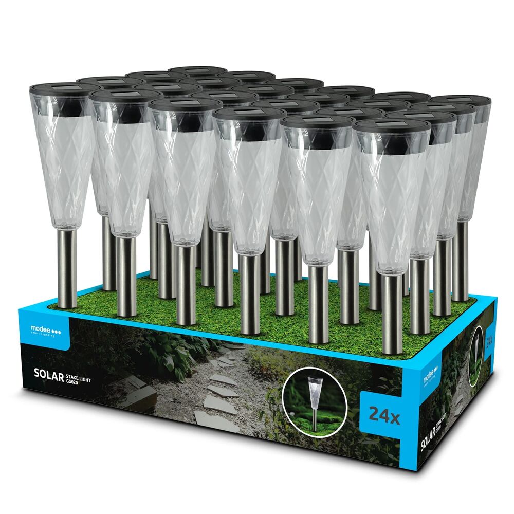 Lampă solara de grădină, lumină rece, 35cm, 24 buc/set, GS020 Modee