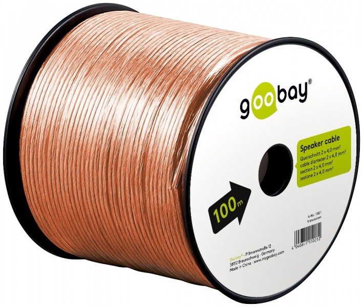 Cablu difuzor transparent 2x4.0, 100m pe tambur