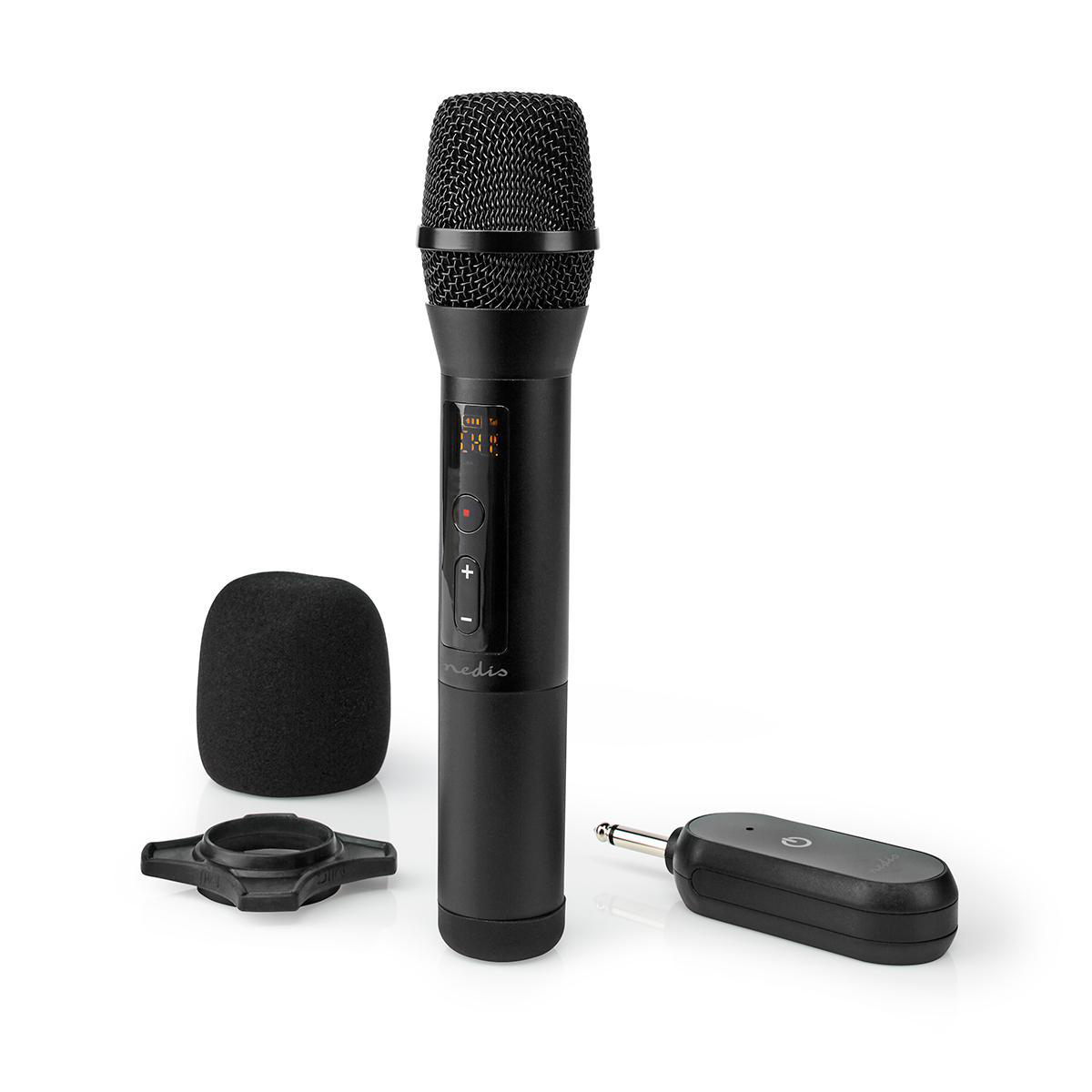 Microfon wireless Nedis, 20 de canale, 10 ore autonomie, receptor, negru