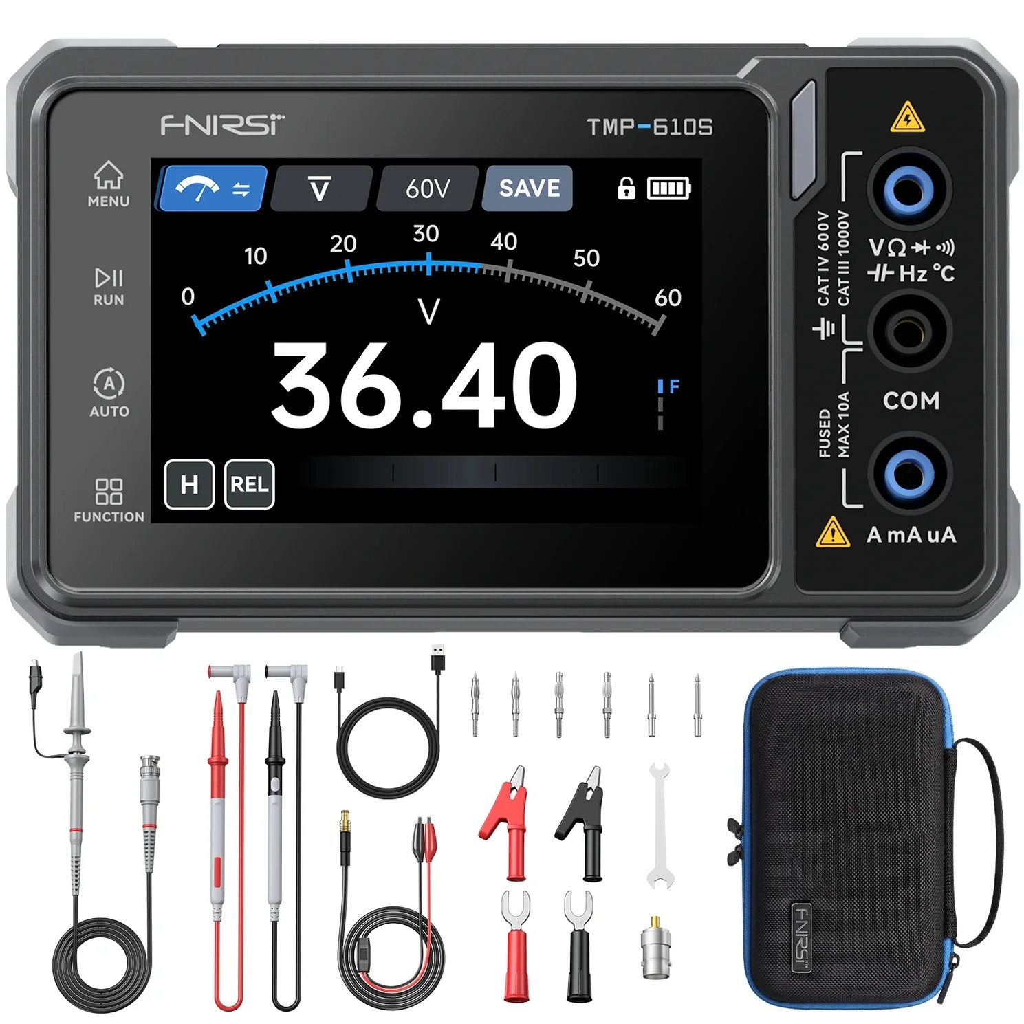 Multimetru digital 3in1, Osciloscop, Generator de semnal, AC/DC 10A, 10MHz, FNIRSI TMP-610S BT, Bluetooth pt multimetru