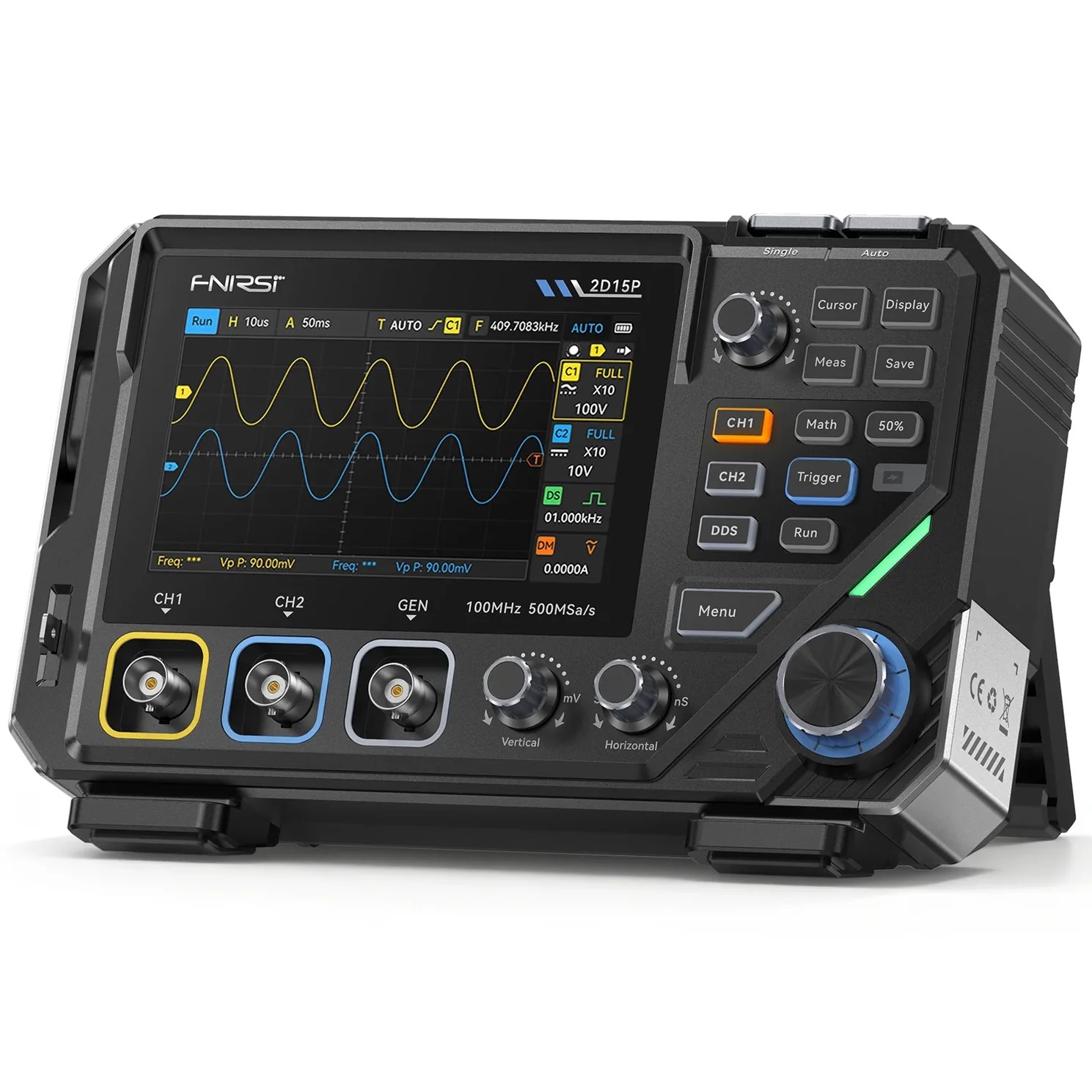 Osciloscop digital portabil cu multimetru, generator de semnal, 3-in-1, 2 canale, 100MHz, FNIRSI 2D15P