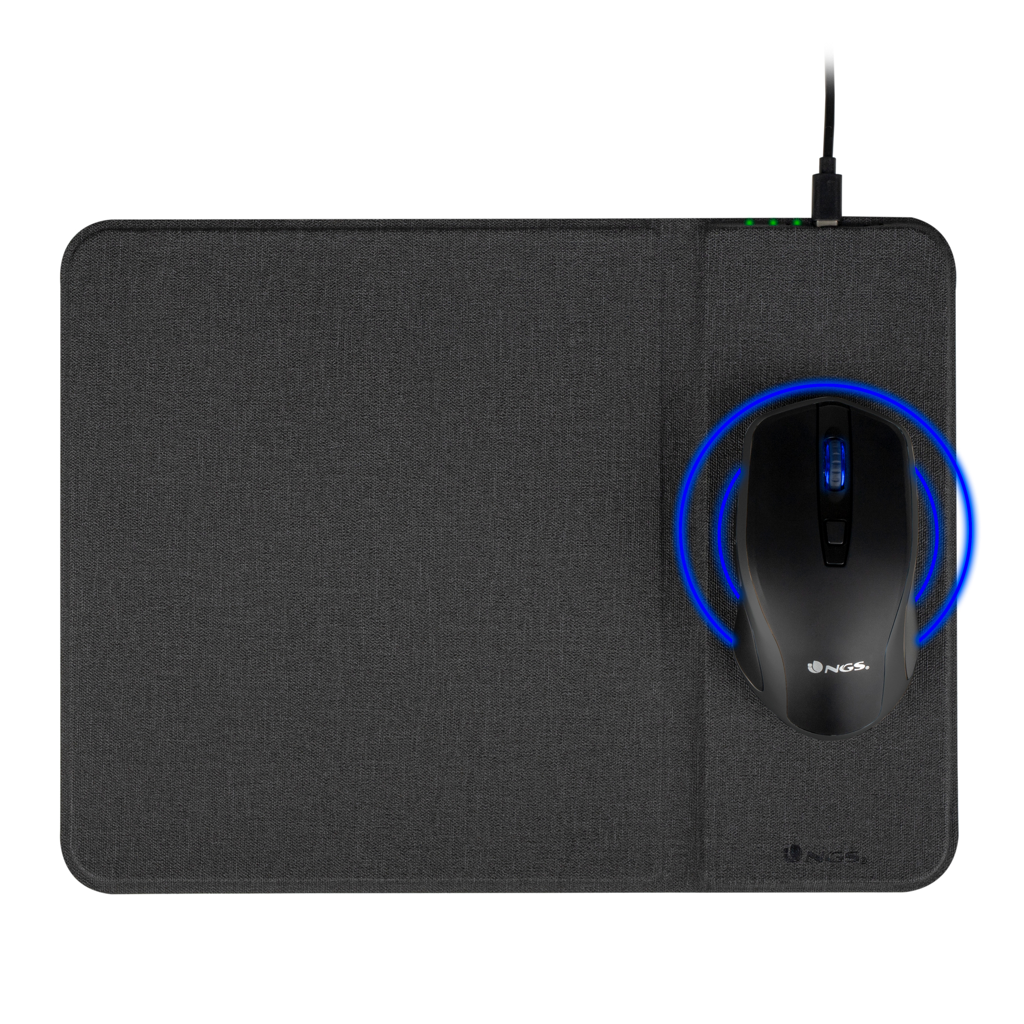 Mouse pad NGS Cruise Kit, functie incarcare wireless, 10W, negru