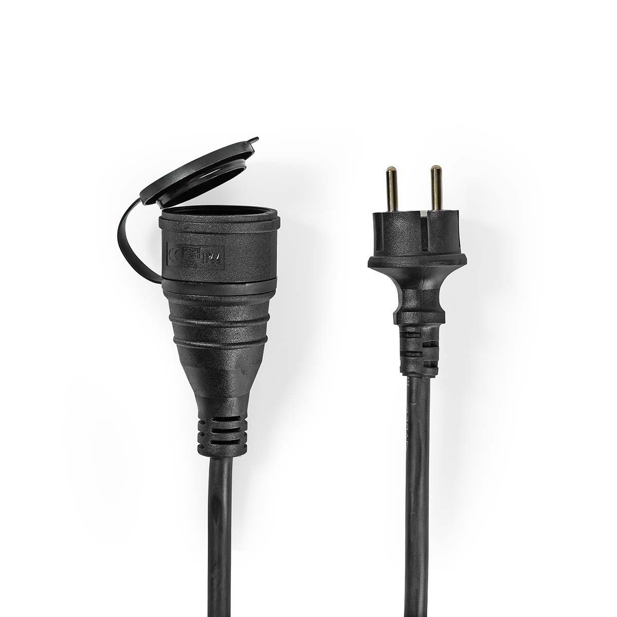Cablu prelungitor Nedis, 20m, H07RN-F 3G1.5, IP44, negru