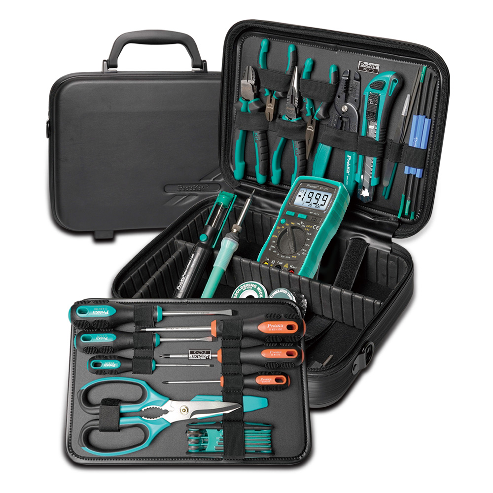 Trusa scule de baza electricieni, 33 piese, 220V, Pro'sKit