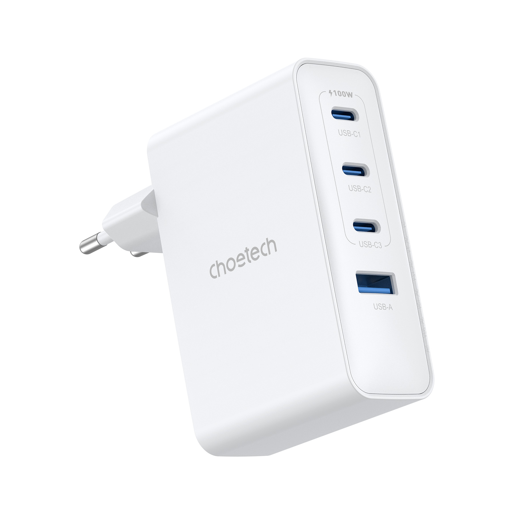 Încărcător rețea Choetech PD9002, 100W, 3x USB-C, 1x USB-A, PD, GaN, PPS, alb