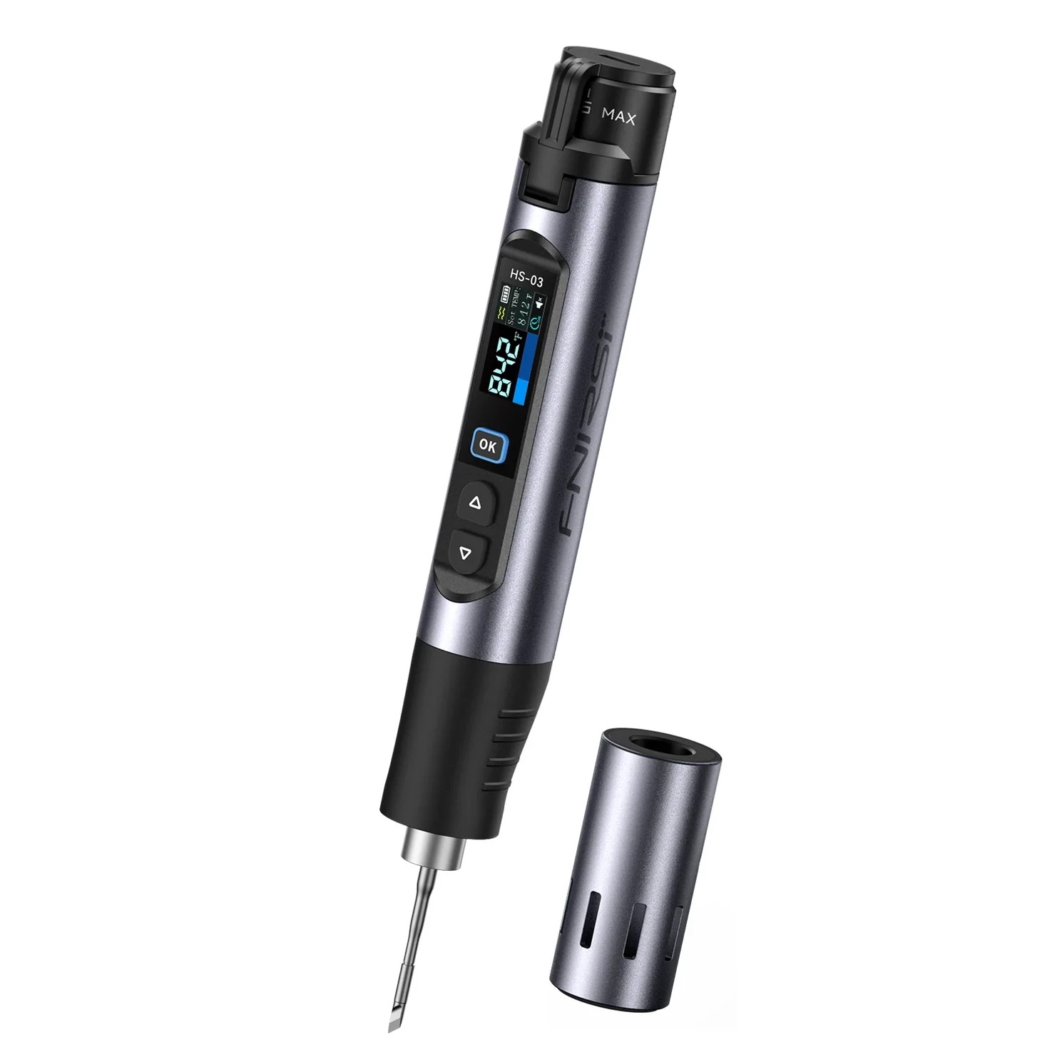 Ciocan de lipit 10W, afișaj digital, USB-C, 1.2m, FNIRSI HS-03 H, 3 varfuri (K, I, IS), cablu USB