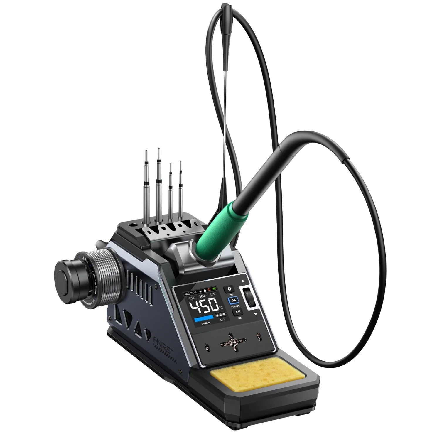 Stație de lipit digitala FNIRSI DWS-P2 F210 H, 100W, temperatură reglabila 100-450 grade, 6 varfuri