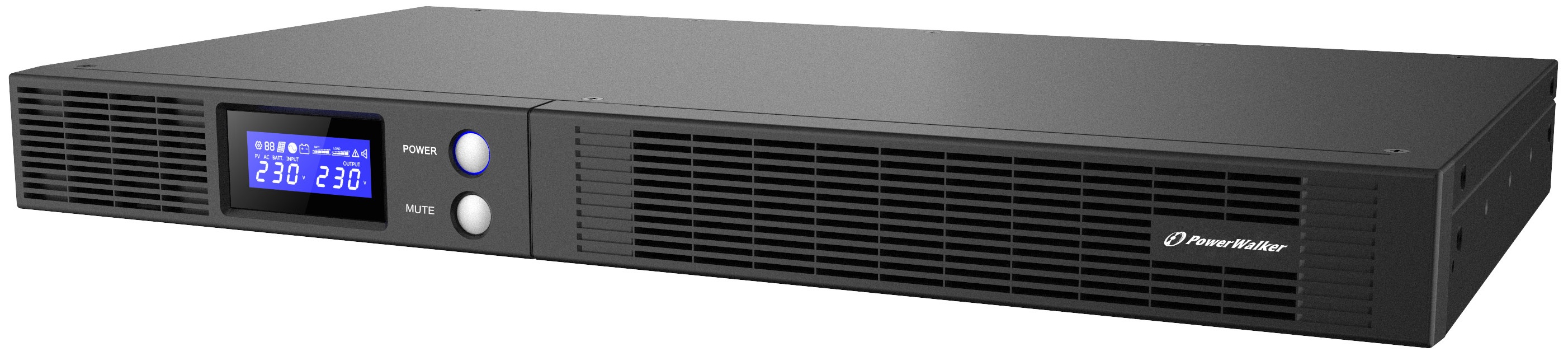 UPS line interactiv 500VA / 300W baterie 2x 6V/7Ah, montabil in Rack 1U Powerwalker VI 500 R1U