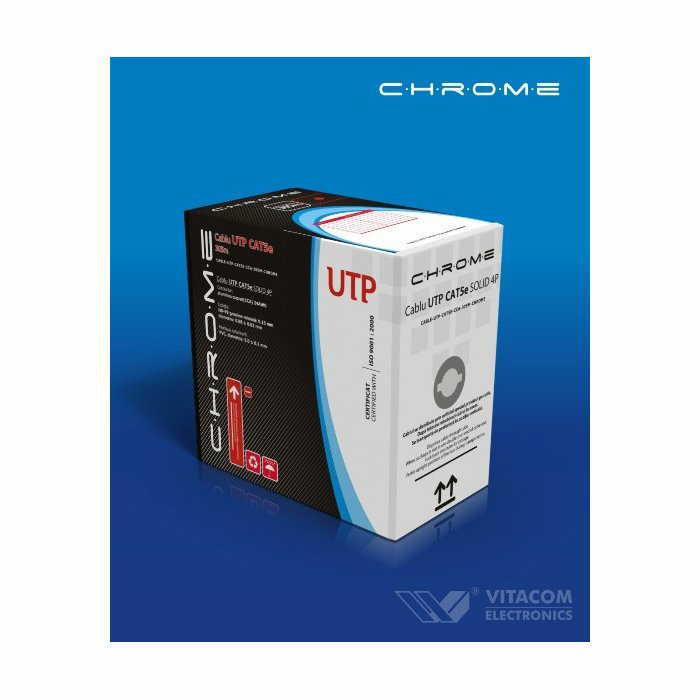 Cablu de retea U/UTP cat5e aluminiu cuprat Chrome