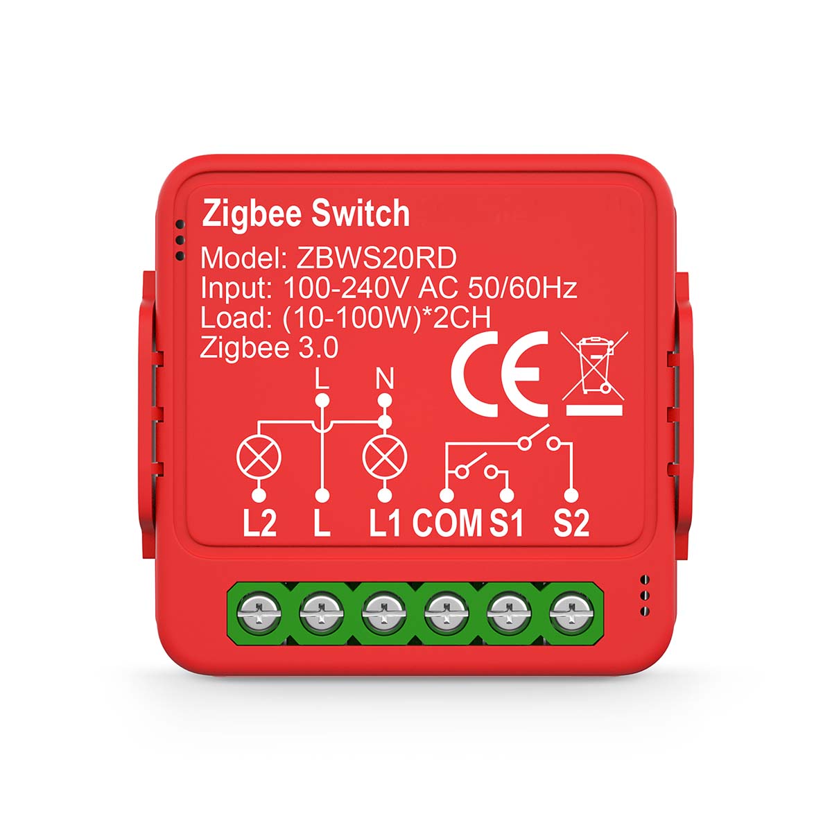 Releu Smart Nedis cu 2 canale, 2x 100W, 10A, Zigbee 3.0